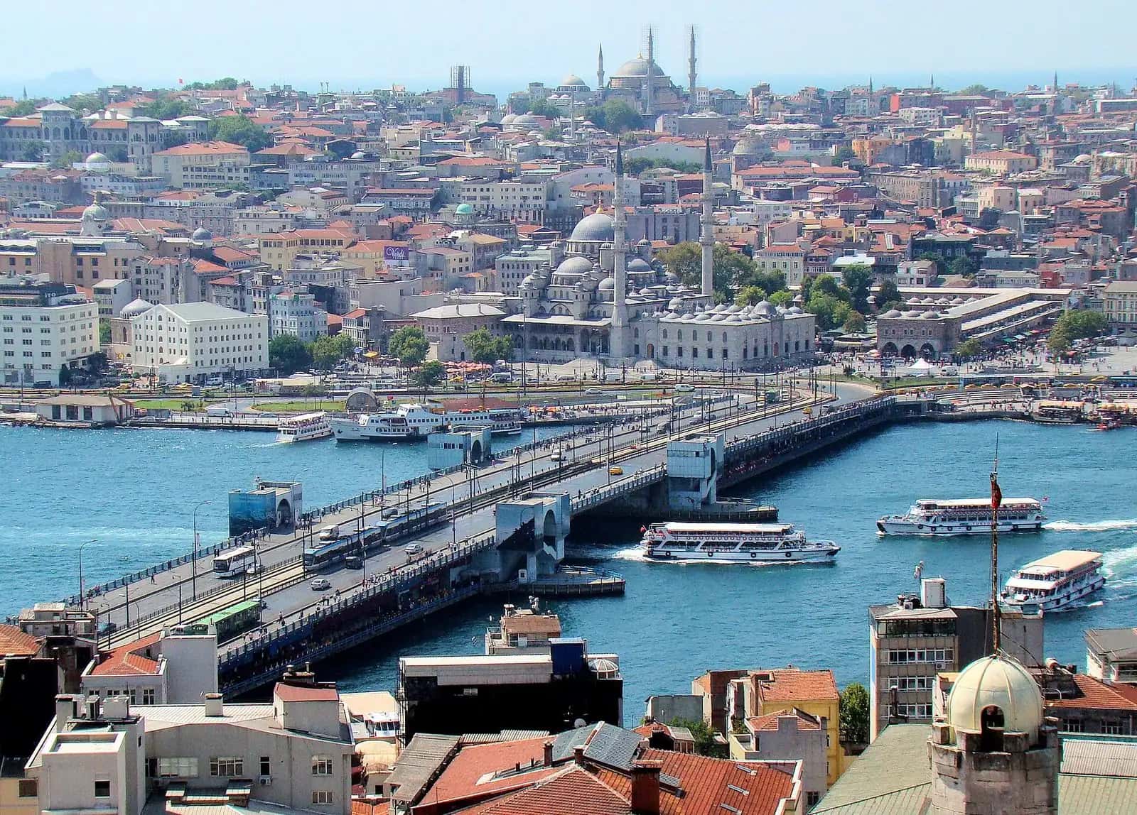 The Galata bridge across the Golden Horn