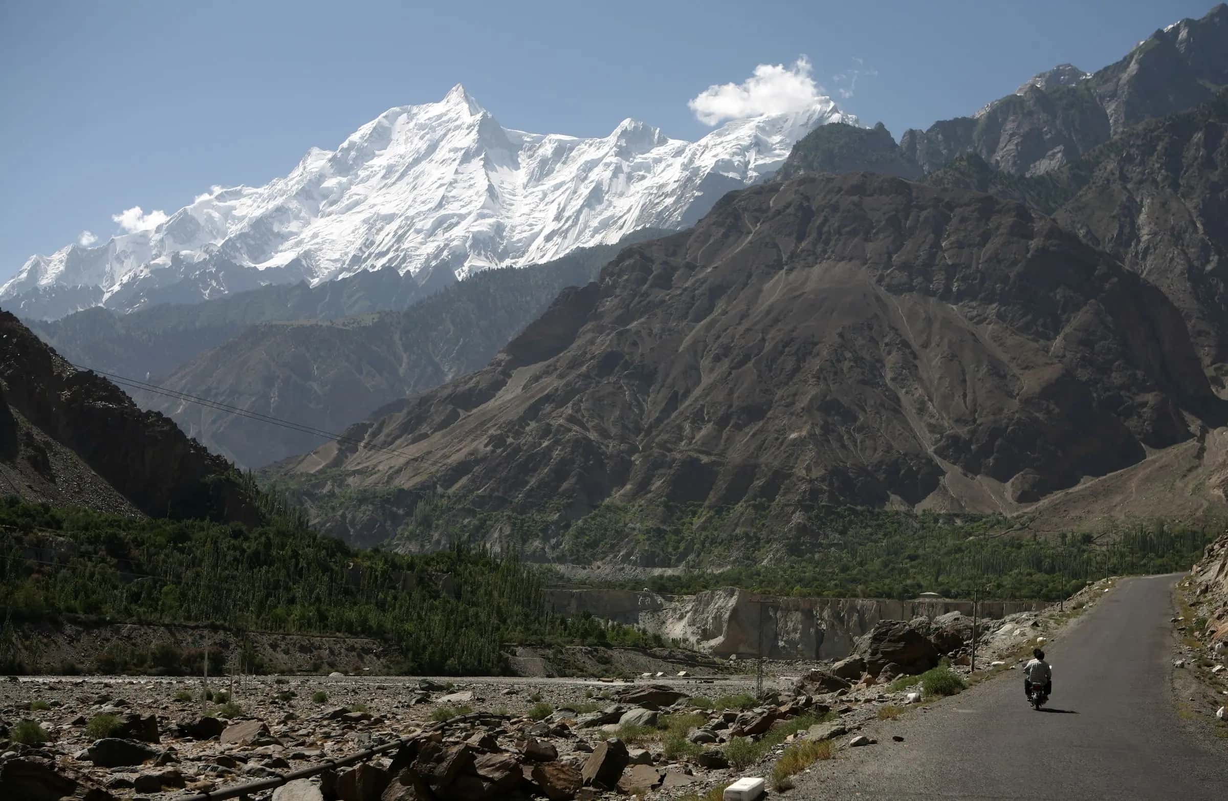 Rakaposhi's snow face above the valley